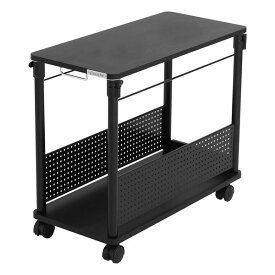 Bauhutte バウヒュッテ 昇降式L字デスク PCワゴン 天板32×67cm×高さ57~78cm ブラック BHD-670H-BK 【代引・日時指定・キャンセル不可・北海道沖縄離島配送不可】-メーカー直送-