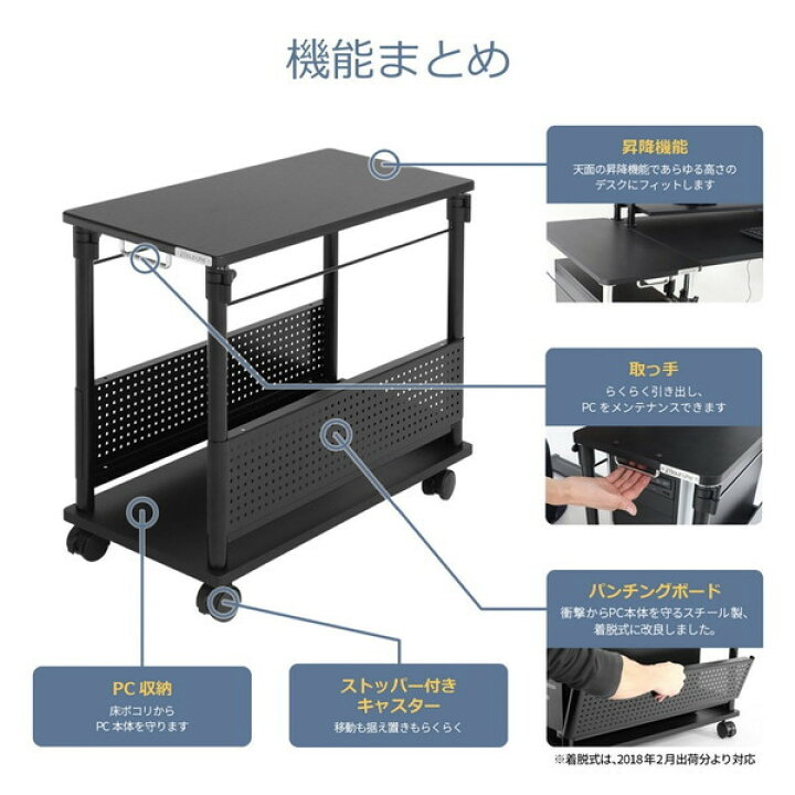 楽天市場】Bauhutte バウヒュッテ 昇降式L字デスク PCワゴン 天板32 