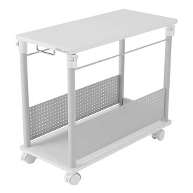 Bauhutte バウヒュッテ 昇降式L字デスク PCワゴン 天板32×67cm×高さ57~78cm ホワイト BHD-670H-WH 【代引・日時指定・キャンセル不可・北海道沖縄離島配送不可】-メーカー直送-