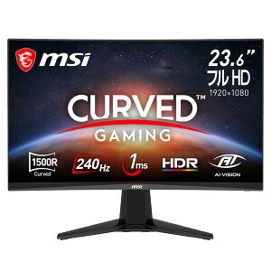 MSI 240Hz × �p�ȃp�l�� �Q�[�~���O���j�^�[ MAG-245C-X24 23.6�C���`/�t��HD(1,920 × 1,080)/240Hz/1ms(MPRT)/�A���`�t���b�J�[/�A���`���[�V�����u���[/�i�C�g�r�W����/�u���[���C�g�J�b�g/AI�r�W����/FreeSyn