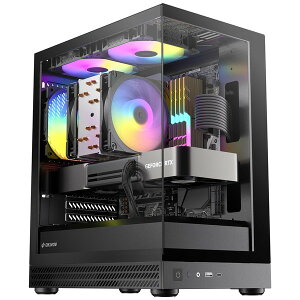 Okinos �s���[���XPC�P�[�X Aqua UNO (Black) �~�j�^���[ 120 mm ARGB�t�@��3�W������/ �O���t�B�b�N�{�[�h�⏕�d���p �J��������/ �ő�309 mm�܂� �g���J�[�h�X�y�[�X�m��/ �u���b�N �y�L�����Z���s��
