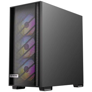 Okinos PC�P�[�X 612 C ARGB ATX�Ή� �~�h���^���[ ARGB�t�@��4�W������ �ő�10��120mm�t�@�����ڑΉ� �u���b�N�y�L�����Z���s�E�k�C�����ꗣ���z���s�z 4897121941536-ds