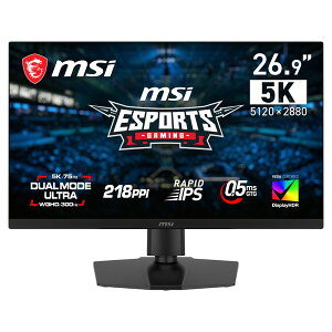 �y10��1�������zMSI �Q�[�~���O���j�^�[ MAG 271KPD7 / 26.9�C���`/ 5K UHD�i5,120 × 2,880�j/ 75Hz (WQHD�ݒ莞300Hz) / 0.5ms / �f���A�����[�h�E���g�� / �A���`�t���b�J�[ / �u���[���C�g�J�b�g /24.5�C���`��