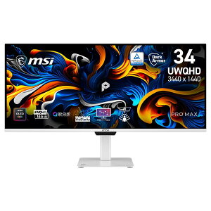�y10��1�������zMSI �E���g�����C�h���j�^�[ PRO MAX 341QPXW14G / 34�C���` / UWQHD (3,440×1,440) / 144Hz / �X�s�[�J�[ (3W + 3W) / �n�[�h�E�F�A�u���[���C�g�J�b�g / KVM�X�C�b�` 2.0 / PIP / PBP / USB Type-C Power Deli