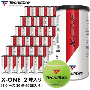 テクニファイバー エックスワン(T2) TECNIFIBRE X-ONE(T2) TBA4XE1 1箱 30缶 60球入 硬式 テニスボール 大会使用球