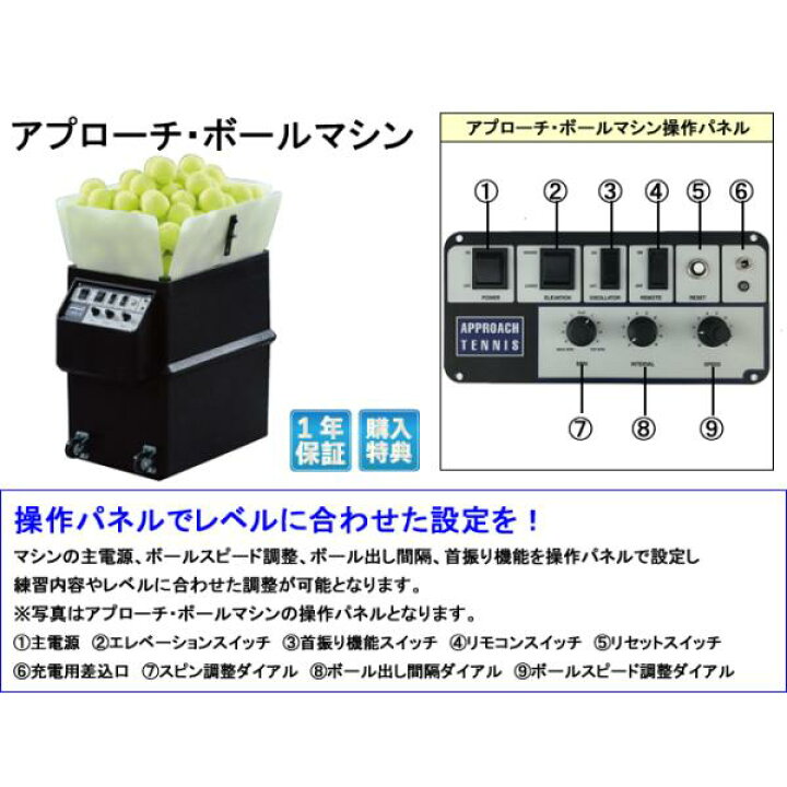 楽天市場】アプローチ・ボールマシン 内蔵バッテリーモデル/2Fリモコン 