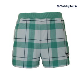 St.Christopher　レディース　ブロックチェックゲームショートパンツ　STC-BEW2424　2025SS　アクアグリーン(AG)　セントクリストファー　WOMEN　テニスウェア　バドミントン　ソフトテニス【ポスト投函対応】