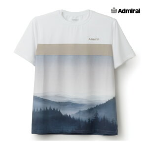 ADMIRAL メンズ フロントライングラフィックTEE ATMA515-019 2025FW グレー 吸水速乾 UVカット ストレッチ アドミラル MEN テニスウェア バドミントン ソフトテニス ポスト投函対