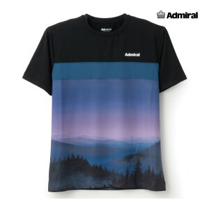 ADMIRAL メンズ フロントライングラフィックTEE ATMA515-050 2025FW パープル 吸水速乾 UVカット ストレッチ アドミラル MEN テニスウェア バドミントン ソフトテニス ポスト投函