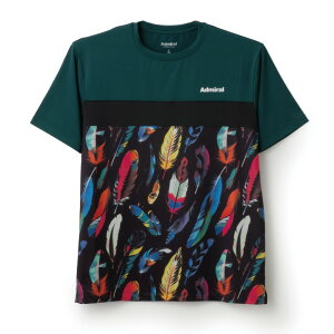 ADMIRAL メンズ フロントライングラフィックTEE ATMA515-060 2025FW グリーン 吸水速乾 UVカット ストレッチ アドミラル MEN テニスウェア バドミントン ソフトテニス ポスト投函
