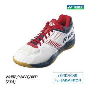 YONEX パワークッションストライダーフロー ホワイト/ネイビー/レッド ローカット 3E設計 SHBSF1-784 ユニセックス  体育館 室内用 室内シューズ  バドミントン用 バドミントン