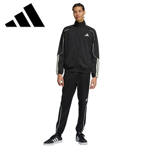 【マラソン限定!最大2,000円OFFクーポン】アディダス スリーストライプス トラックスーツ メンズ 25FW ブラック JJN1817 スポーツウェア 上下セット ジャージ ロングパンツ トレーニング スポー