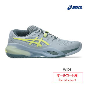 �y�|�C���gUP�zASICS�@�Q�����]�����[�V���� �e���@�I�[���R�[�g�@���C�h�@1041A487-402�@ GREY BLUE/PISTACHIO�@2026SS�@�����Y �@�e�j�X�@�V���[�Y�@�A�V�b�N�X�@GEL-RESOLUTION X WIDE�@ASI02