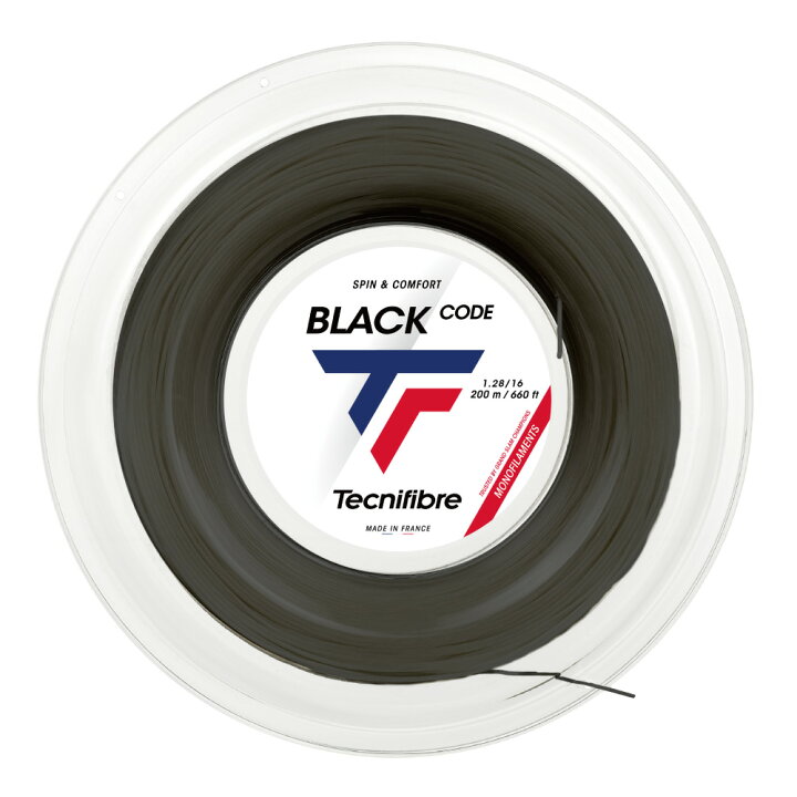 楽天市場】Tecnifibre ブラックコード 200m ロール ブラック ライム 