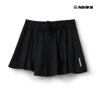 ADMIRAL　レディース　アシメヘムプリーツスコート　ATLA626-10　2026SS　ブラック　吸水速乾　ストレッ…