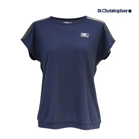 St.Christopher ショルダーレースゲームシャツ STC-BDW2375-NV　2024SS ネイビー　セントクリストファー レディース　テニス