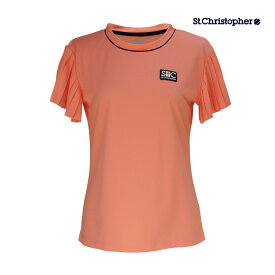 St.Christopher プリーツスリーブゲームシャツ STC-BDW2381-SPK　2024SS サーモンピンク　セントクリストファー レディース　テニス