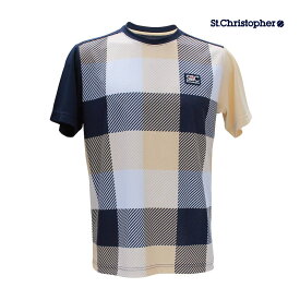 【SALE】St.Christopher パネルチェックゲームシャツ STC-BCM5411-VN　2023FW　バニラ　 セントクリストファー　メンズ　テニス