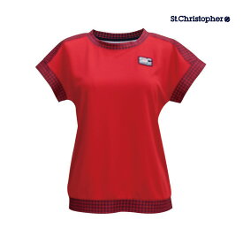 【SALE】St.Christopher　ピエドプルエッジゲームシャツ STC-BCW6425-RD　2023FW　レッド　 セントクリストファー　レディース　テニス
