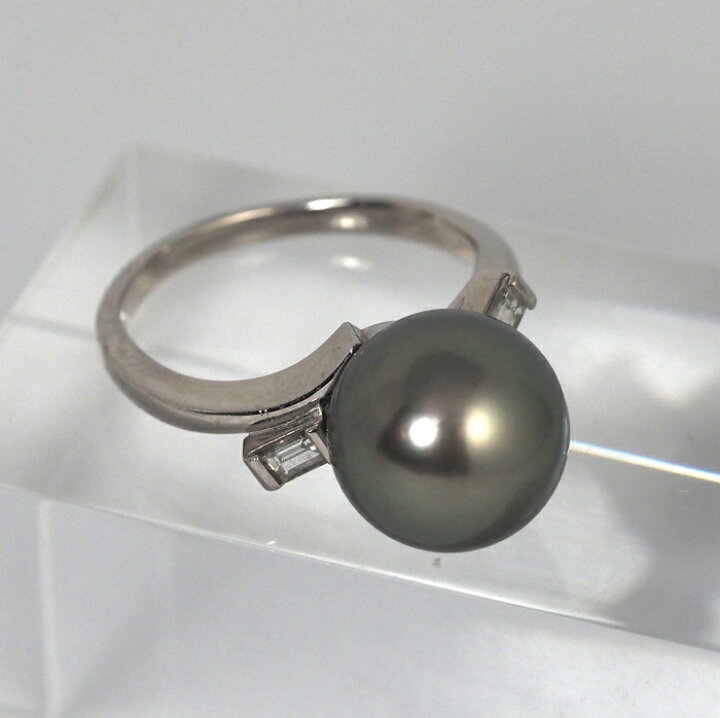 楽天市場】TASAKI タサキ Pt950 ブラックパール12mm 黒真珠 ダイヤ0.27 