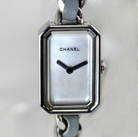 CHANEL シャネル プルミエールロック SS/革 シェル 3連ブレス H4327 クオーツ パステルブルー 腕時計 レディース 保証書・ケース付　[中古]