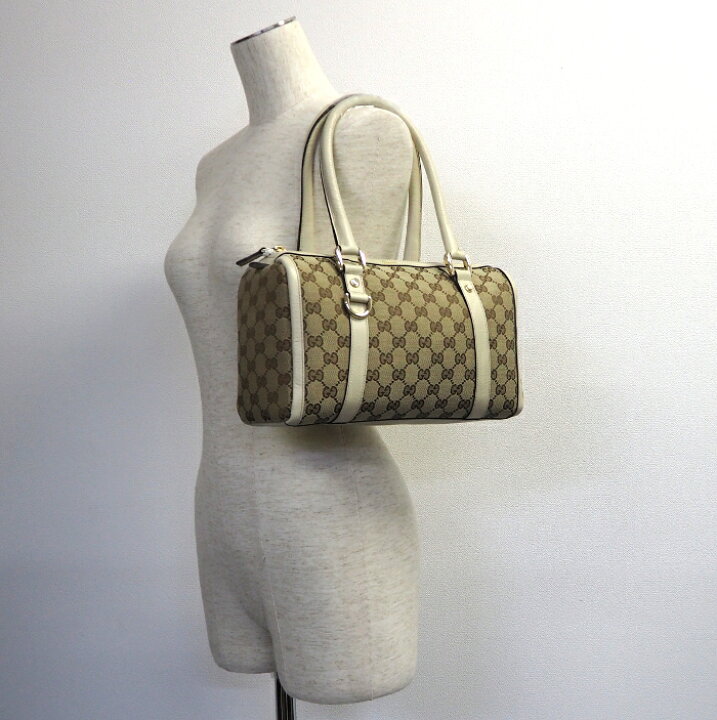 楽天市場】GUCCI グッチ GG アビー キャンバス/レザー ボストンバッグ 