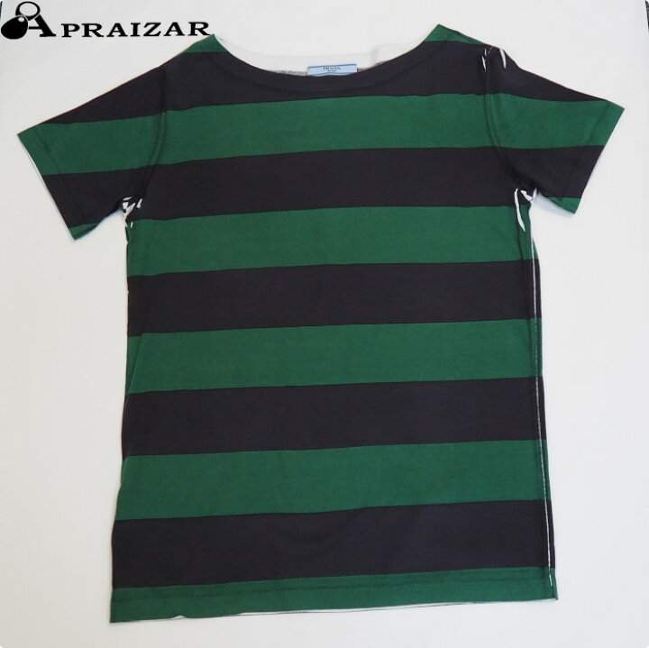 楽天市場】レターパックプラス発送 PRADA プラダ ボーダー コットン T 