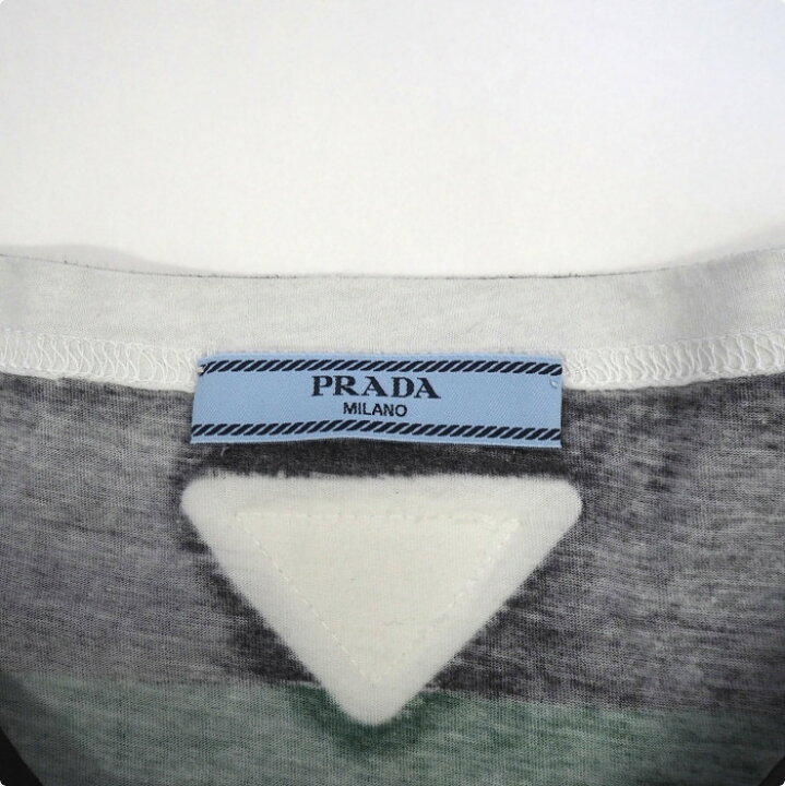 楽天市場】レターパックプラス発送 PRADA プラダ ボーダー コットン T 