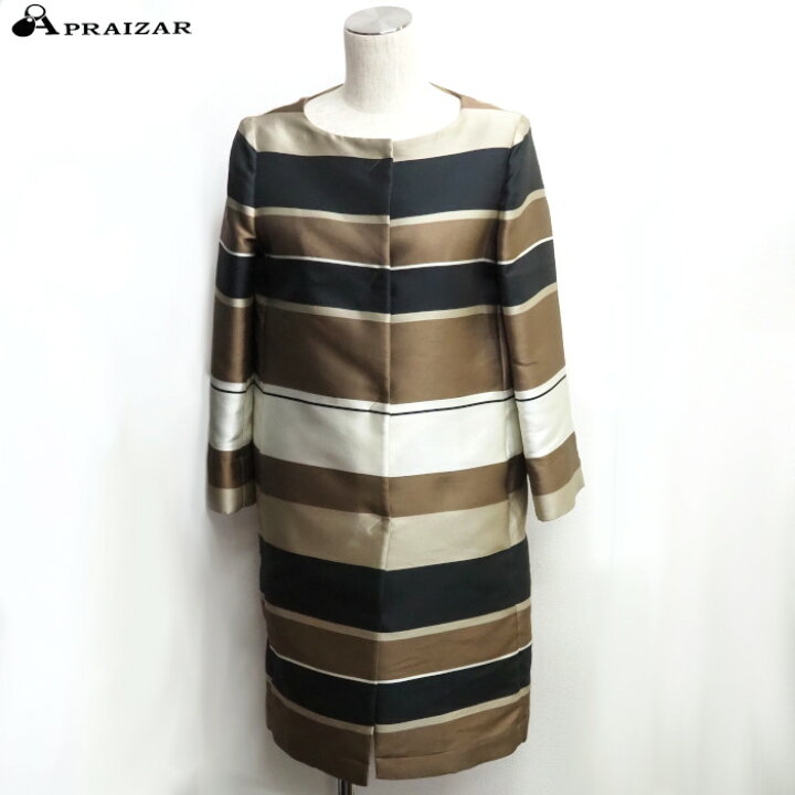 楽天市場】HERNO ヘルノ ボーダー ポリエステル シルク コート 38  