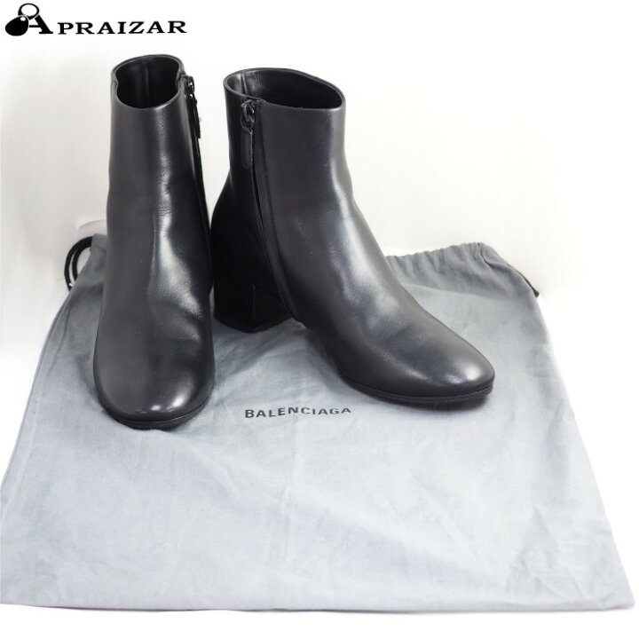 楽天市場】BALENCIAGA バレンシアガ レザー BB ショート ブーツ 37 