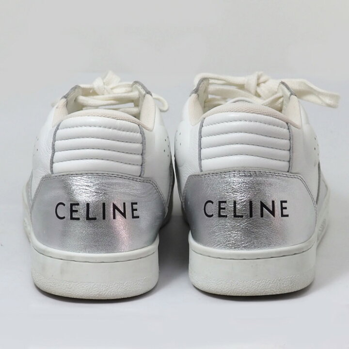 楽天市場】CELINE セリーヌ レザー スニーカー ホワイト/シルバー 37 