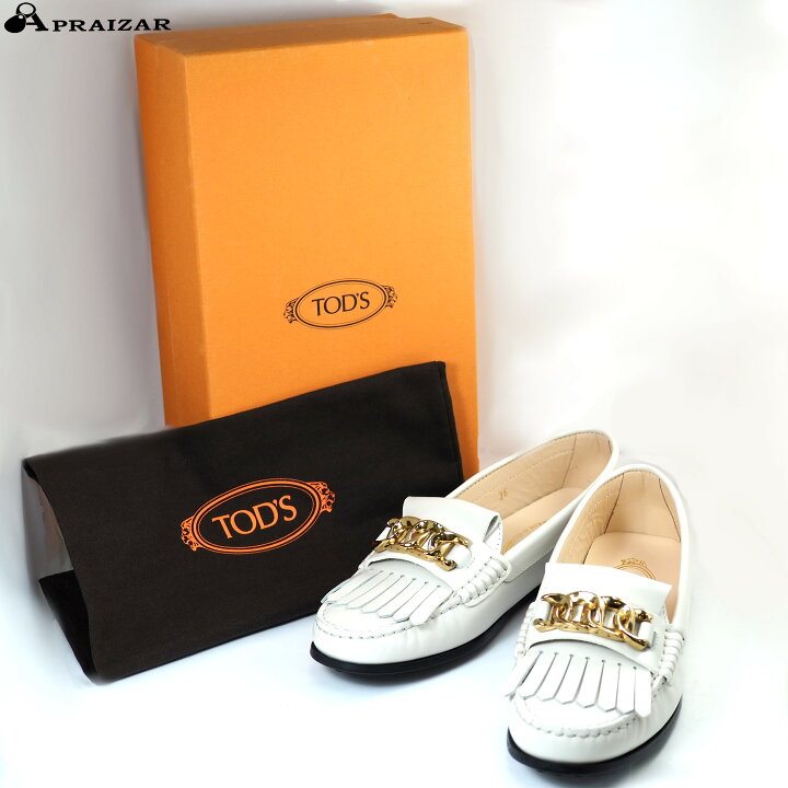楽天市場】美品 TODS トッズ レザー フリンジ ローファー 36 白 