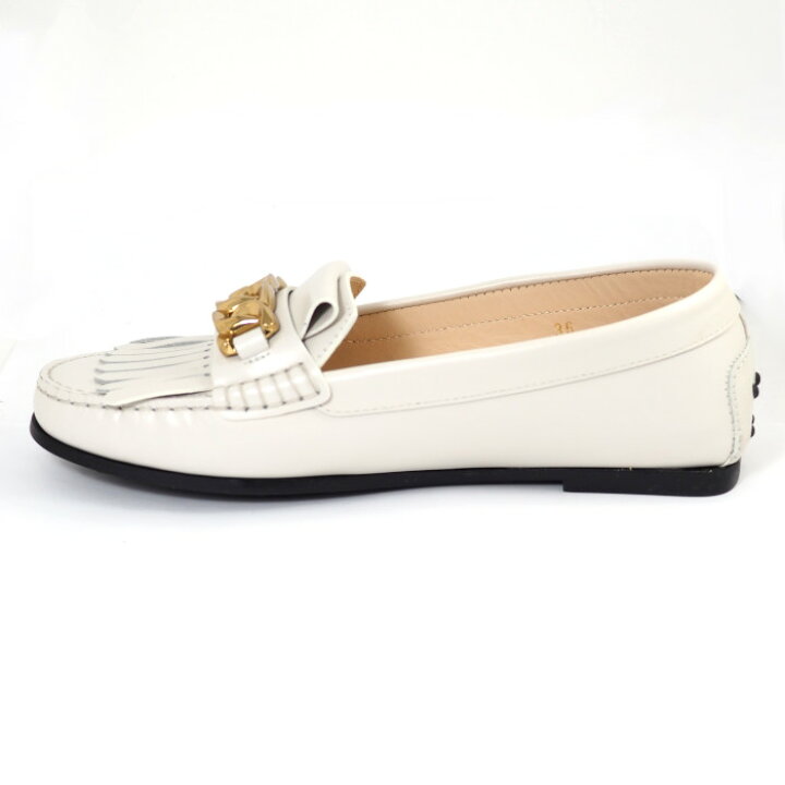 楽天市場】美品 TODS トッズ レザー フリンジ ローファー 36 白 
