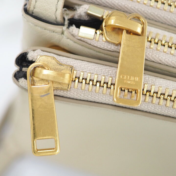 楽天市場】CELINE セリーヌ TRIO トリオ レザー ショルダー クロス 