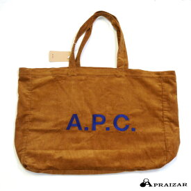 タグ付 A.P.C. アーペーセー コーデュロイ トート バッグ ブラウン ロゴ ビッグ 大き目 ユニセックス 男女兼用 [中古]