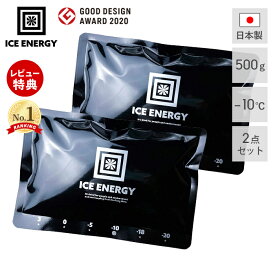アイスエナジー 保冷剤 500g -10℃ 2個セット ソフト 保冷パック 日本製 薄型 氷点下 高機能 黒 ブラック 長時間 長持ち アウトドア キャンプ 柔らかい BBQ 防災 特殊低温保冷剤 ブラックキャンプ おしゃれ ICE ENERGY