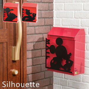 【当店限定特典付】ポスト 置き型 壁掛け 郵便ポスト 壁付け おしゃれ 郵便受け 郵便 壁掛けポスト ディズニー Disney ミッキー メールボックス 壁掛け 戸建て 鍵付き ヴィンテージ シルエッ