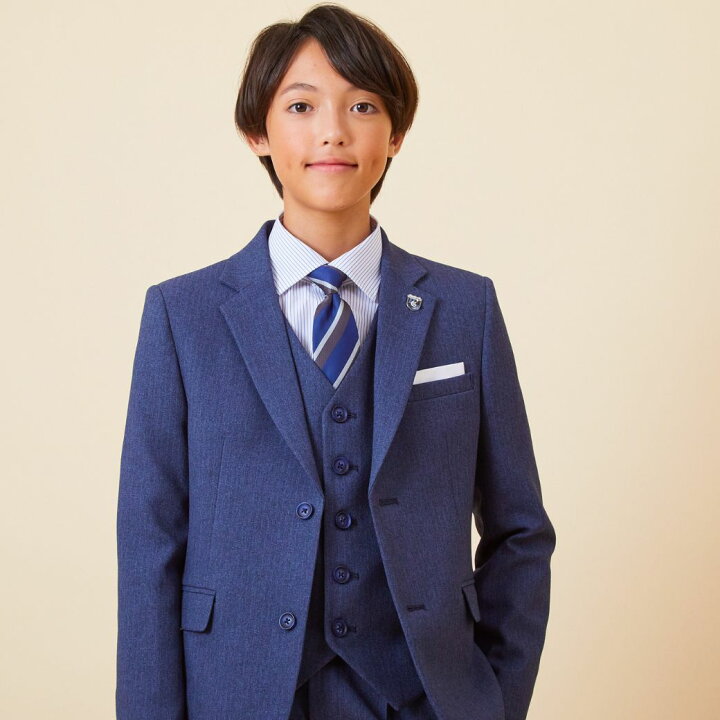 楽天市場】卒業式 スーツ 男の子 小学生 ストライプスリーピーススーツ  