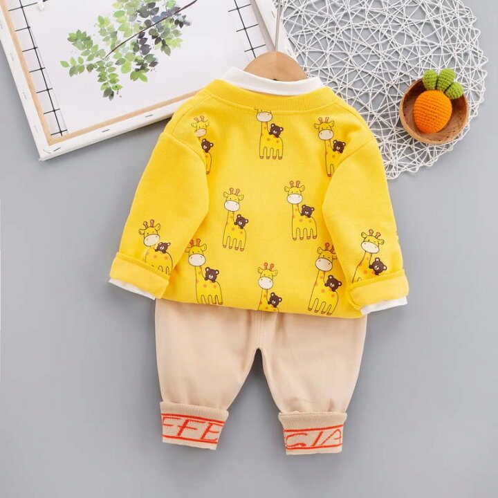 楽天市場】子供服 キッズ 男の子 セットアップ 3点セット キリン柄  
