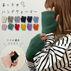 [あったか/ふわふわ/もこもこ] ハンドウォーマー アームウォーマー 手袋 手首 指なし 指無し てぶくろ グローブ 冬 ニット 暖かい 温かい ハンドカバー 冷え性 温活 防風 防寒 ショート 指穴 スマホ レディース 韓国 かわいい おしゃれ