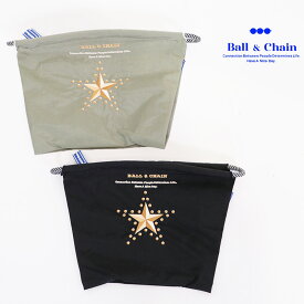 Ball＆Chain ボール＆チェーン 301422 FIRST STAR POUCH ポーチ ＜Lサイズ＞ ファーストスター 星 エコバッグ ミニバッグ ショルダーバッグ サコッシュ 小物入れ ファスナー付き 刺繍 ギフト ボールチェーン BLUE LABEL ボールアンドチェーン