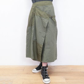 【40％OFF】KHA:KI カーキ MIL25HSK9097 パッチワークラップスカート レイヤードスカート 巻きスカート アシンメトリー PATCHWORK WRAP SKIRT khaki kahki | 25SS ボトムス 春夏