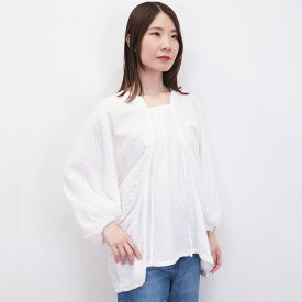 KOFTA コフタ 563102 播州織 ジャカードワイドスリーブVネックプルオーバー ブラウス チュニック | 25SS トップス 春夏