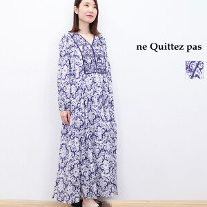 ne Quittez pas kLep 010451ZY1 hr[XgCv _}XNvg [NV[Os[X Rbg{C  Dobby Stripe Damask Print Yoke Shirring Dress | 25AW H~