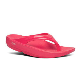 【30％OFF】【国内正規品】OOFOS ウーフォス OOlala ウーララ リカバリートングサンダル エナメル ビーチサンダル ビーサン BLACK ブラック NeonBerry ネオンベリー ピンク | シューズ 春夏