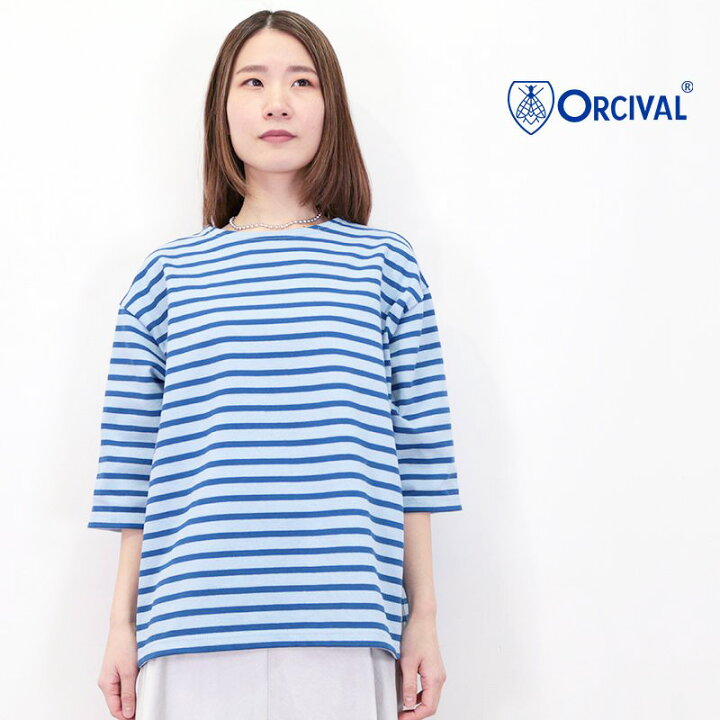 楽天市場】ORCIVAL オーシバル B248 七分袖バスクTシャツ コットン100 