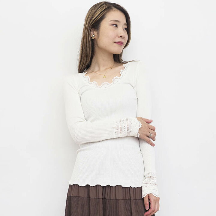 楽天市場】Rosemunde ロサムンド シルクコットン レースロングスリーブ 