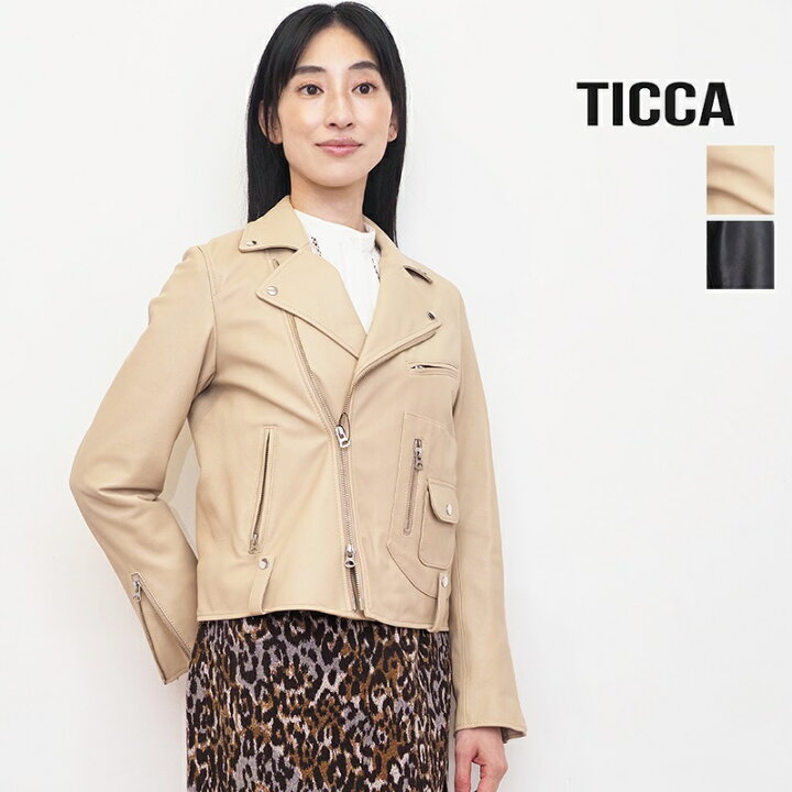 楽天市場】TICCA ティッカ TBAS-191 ダブルライダースジャケット 本革  