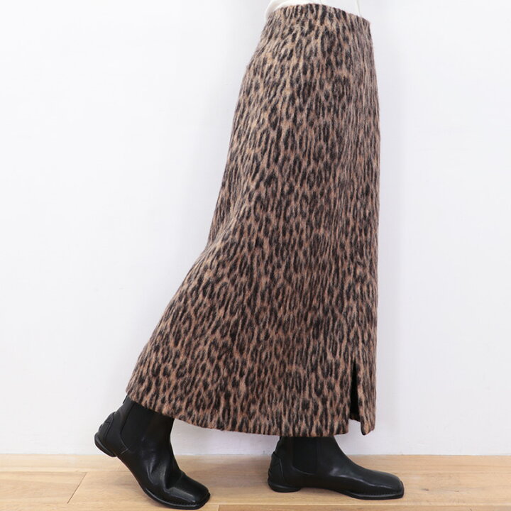 極美品】ROCHAS シャギー レオパード タイトスカート