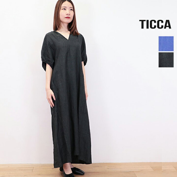 楽天市場】TICCA ティッカ TBDS-412 Vネック リネンバルーンスリーブ 
